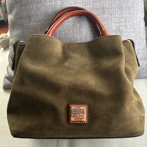Dooney & Bourke Small Brenna Olive Suede Crossbody Satchel NWT